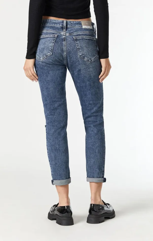 Ada Boyfriend Jeans In Mid Ripped Recycle Blue Women Mavi Jeans Denim Ada Boyfriend Jeans In Mid Ripped Recycle Blue Women Mavi Jeans Denim