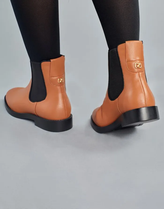 Aerosoles Comfortable Women039s Ankle Boot In Tan Faux Leather Tan Faux Leather Women Wide Width Boots