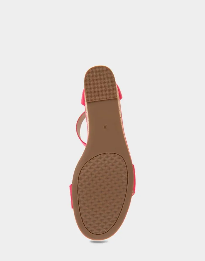 Aerosoles Comfortable Women039s Ankle Strap Mid Wedge Sandal In Virtual Pink Faux Leather Virtual Pink Faux Leather Women Wide Width Sandals