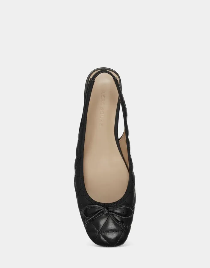 Aerosoles Comfortable Women039s Ballet In Black Genuine Leather Black Quilted Women Dress