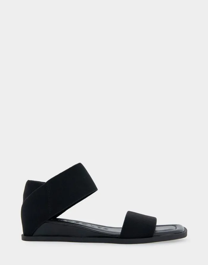 Aerosoles Comfortable Women039s Elastic Banded Mini Wedge Sandal In Black Elastic Fabric Black Women Wide Width Sandals Aerosoles Comfortable Women039s Elastic Banded Mini Wedge Sandal In Black Elastic Fabric Black Women Wide Width Sandals