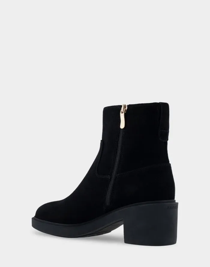 Aerosoles Comfortable Women039s Heeled Ankle Boot In Black Genuine Suede Black Genuine Suede Women Ankle Boots