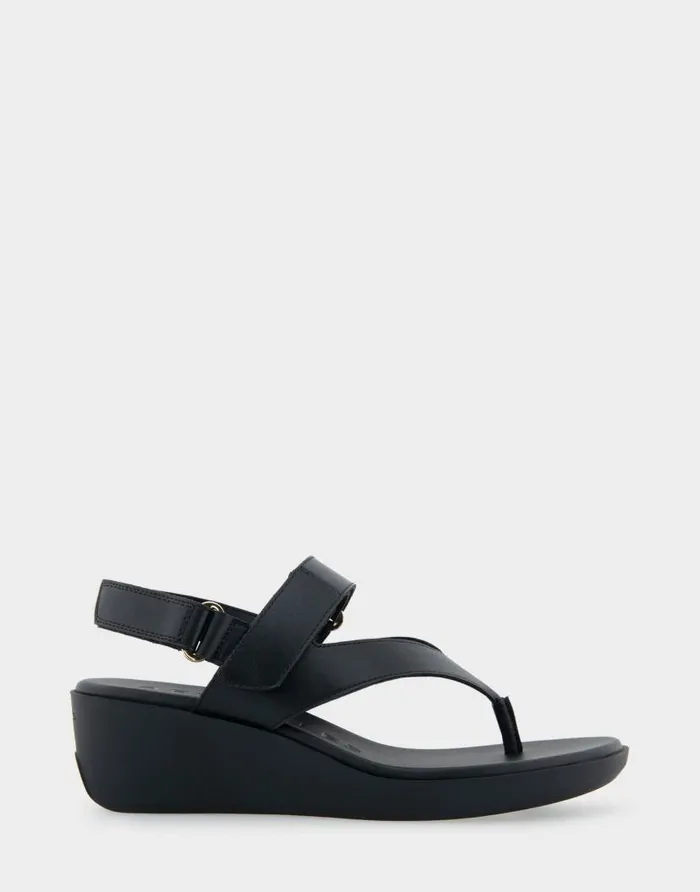 Aerosoles Comfortable Women039s Hybrid Thong Wedge Sandal In Black Faux Leather Black Faux Leather Women Clogs and Mules Aerosoles Comfortable Women039s Hybrid Thong Wedge Sandal In Black Faux Leather Black Faux Leather Women Clogs and Mules