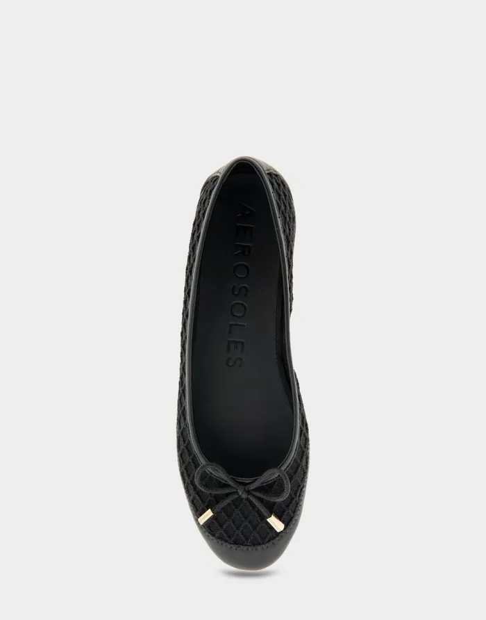 Aerosoles Comfortable Women039s Mesh Knit Ballet Flat In Black Mesh Mesh Fabric Black Mesh Women Clogs and Mules