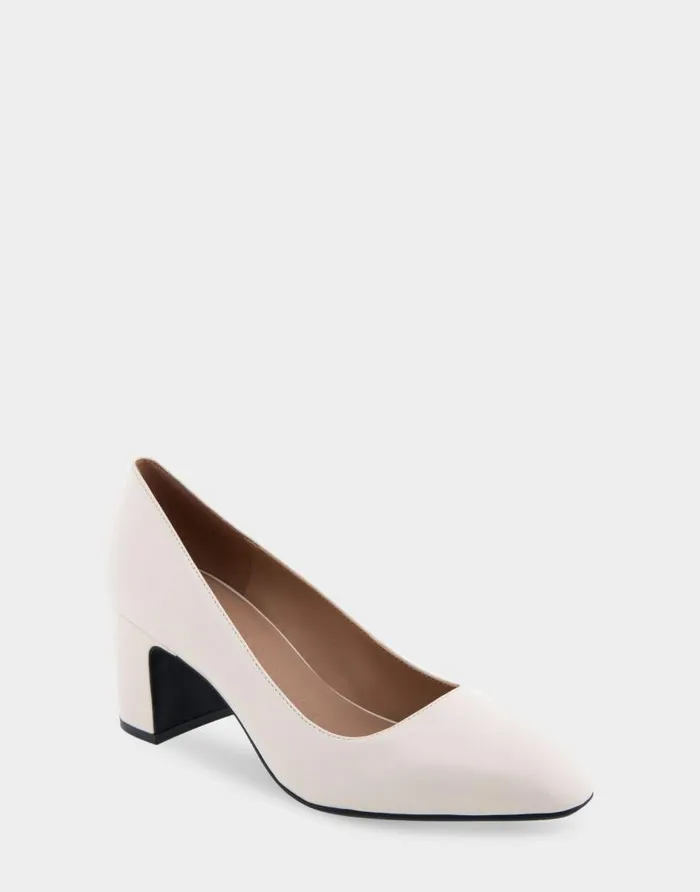 Aerosoles Comfortable Women039s Midheel Pump In Eggnog Leather Eggnog Leather Women Pumps