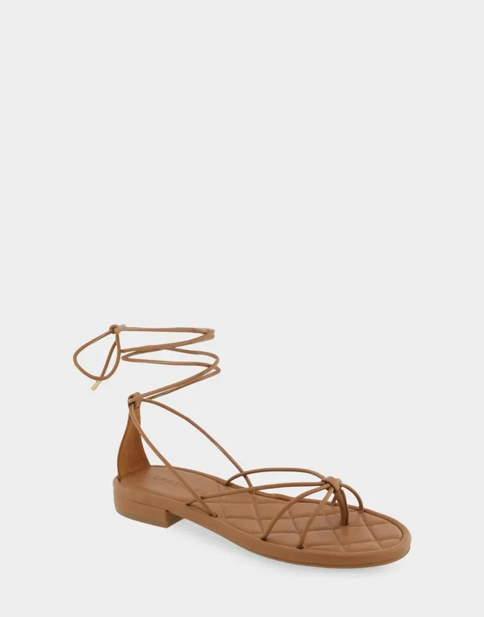 Aerosoles Comfortable Women039s Multi Strap Lace Up Sandal In Tan Faux Leather Tan Faux Leather Women Clogs and Mules