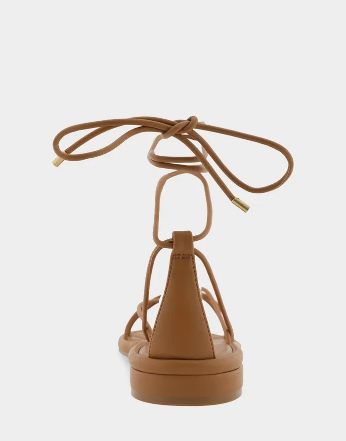Aerosoles Comfortable Women039s Multi Strap Lace Up Sandal In Tan Faux Leather Tan Faux Leather Women Clogs and Mules