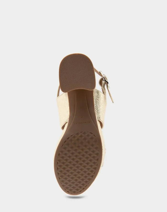 Aerosoles Comfortable Women039s Platform Sandal In Soft Gold Canvas Faux Leather Canvas Fabric Soft Gold Canvas Faux Leather Women Dress
