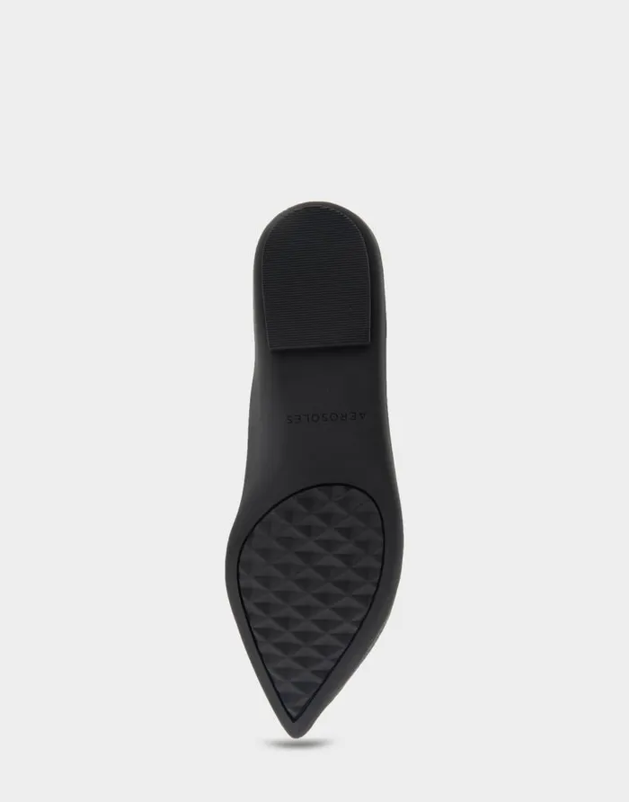 Aerosoles Comfortable Women039s Point Toe Flat In Black Genuine Suede Black Genuine Suede Women Ballet