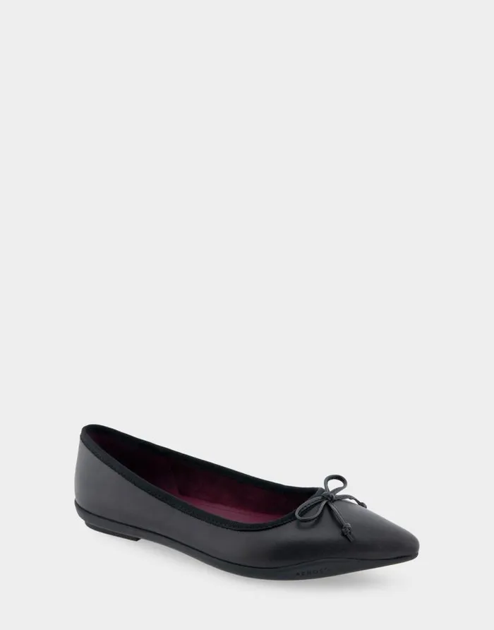 Aerosoles Comfortable Women039s Point Toe Flat In Black Leather Black Genuine Leather Women Dress