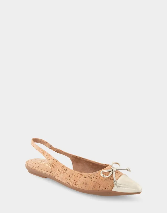 Aerosoles Comfortable Women039s Point Toe Slingback Flat In Cork Cork Cork Women Clogs and Mules