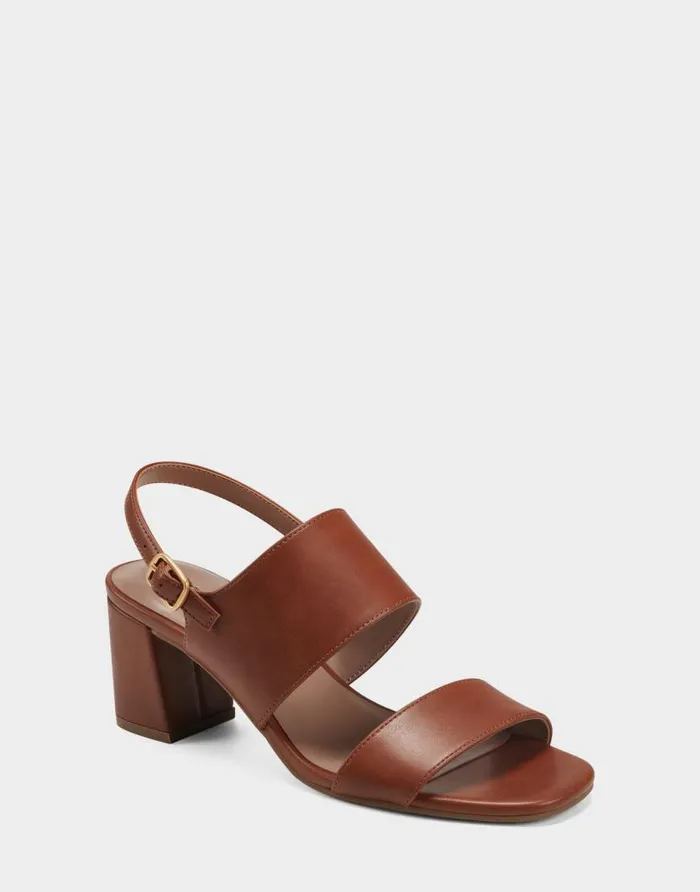 Aerosoles Comfortable Women039s Sandal In Tan Faux Leather Dark Tan Faux Leather Women Dress