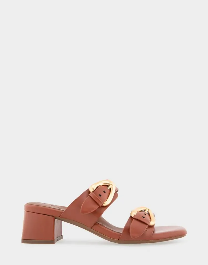 Aerosoles Comfortable Women039s Two Strap Block Heel Slide Sandal In Gingerbread Leather Gingerbread Leather Women Slides Aerosoles Comfortable Women039s Two Strap Block Heel Slide Sandal In Gingerbread Leather Gingerbread Leather Women Slides
