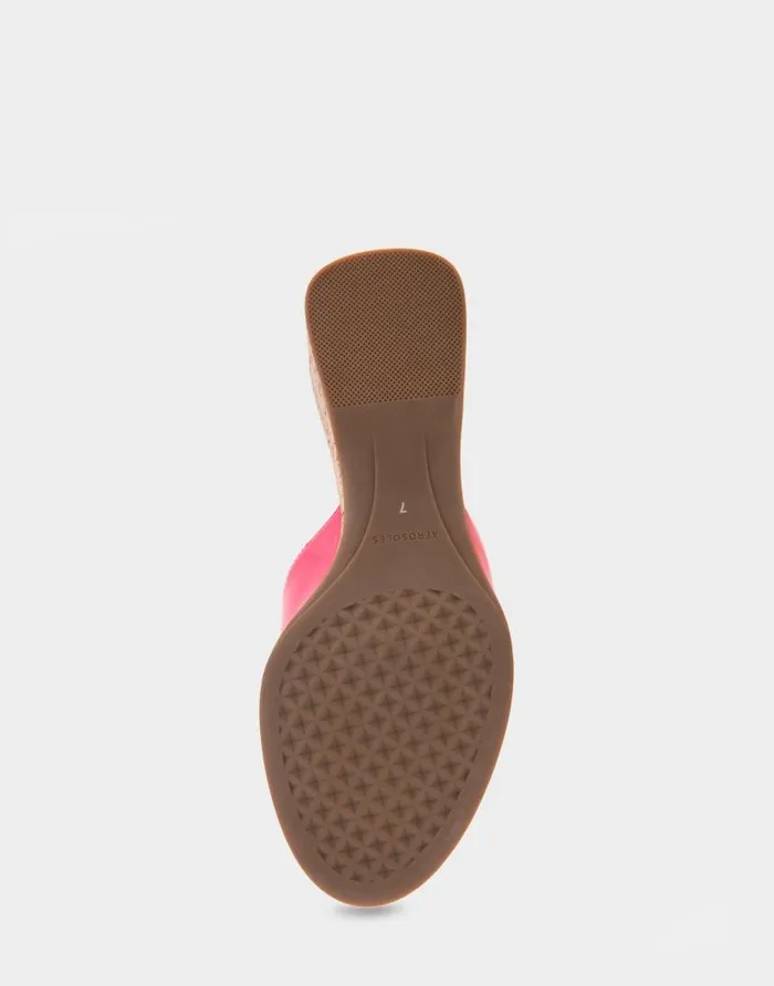 Aerosoles Comfortable Women039s Wedge Slide Sandal In Virtual Pink Patent Faux Leather Virtual Pink Patent Faux Leather Women Wedges