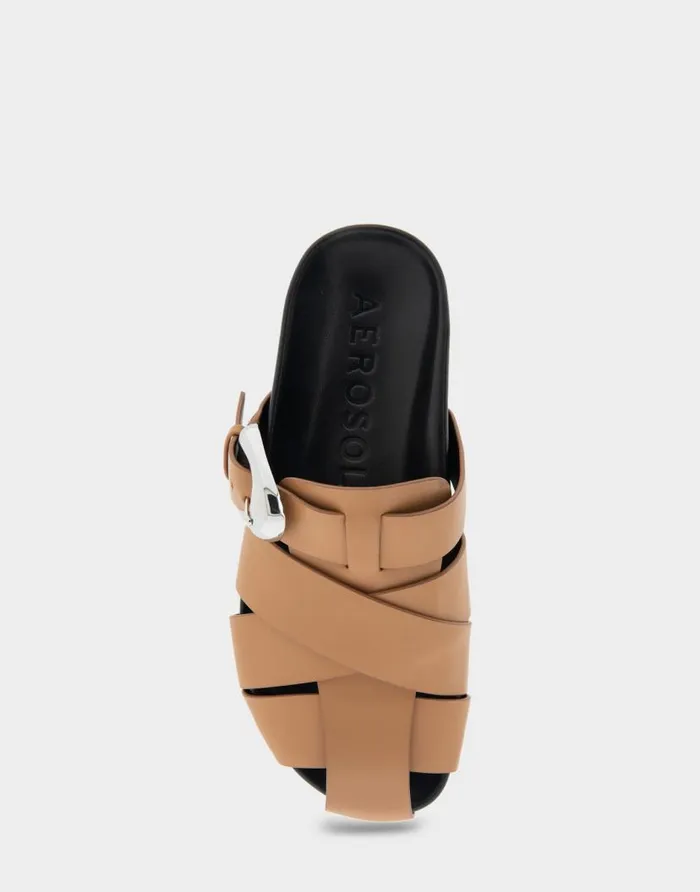 Aerosoles Comfortable Women039s Woven Fisherman Footbed Slip On In Doe Leather Doe Leather Women Clogs and Mules