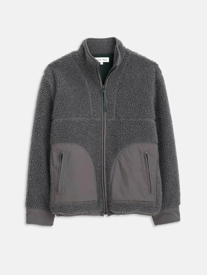 Alex Mill Jackets Coats Men Vinny Sherpa Jacket Charcoal