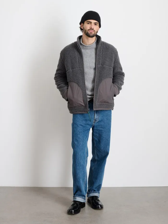Alex Mill Jackets Coats Men Vinny Sherpa Jacket Charcoal
