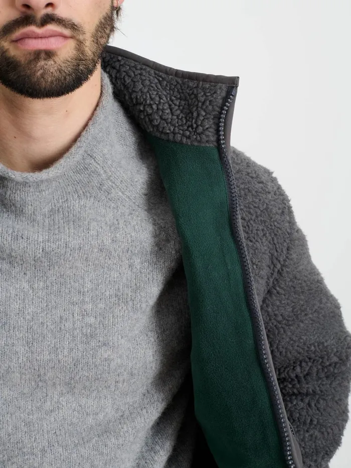 Alex Mill Jackets Coats Men Vinny Sherpa Jacket Charcoal