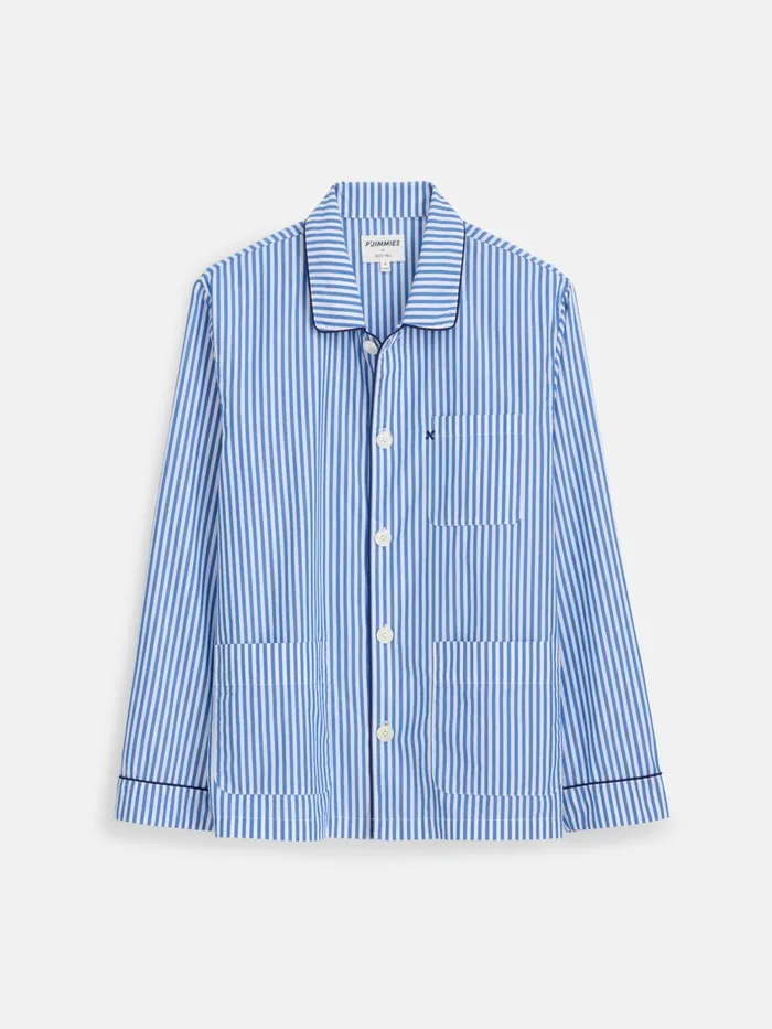Alex Mill Pajamas Slippers Men P039jimmies Sleep Shirt In Stripe Blue Stripe
