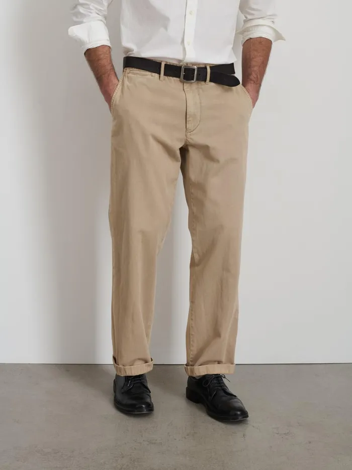 Alex Mill Pants Men Straight Leg Pant In Vintage Washed Chino Faded Khaki