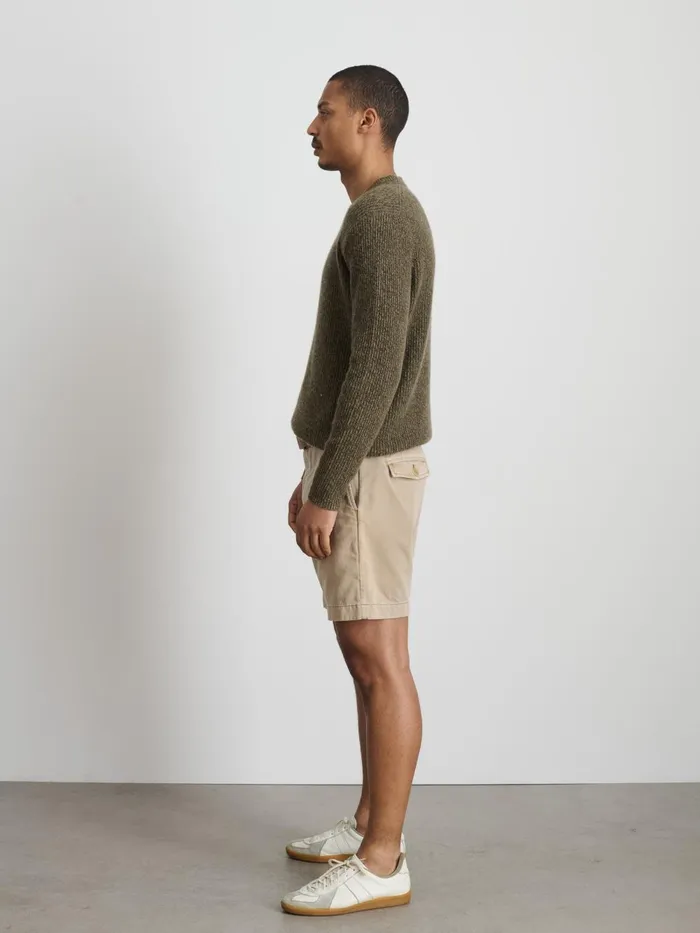 Alex Mill Shorts Men Flat Front Short In Vintage Washed Chino Faded Khaki