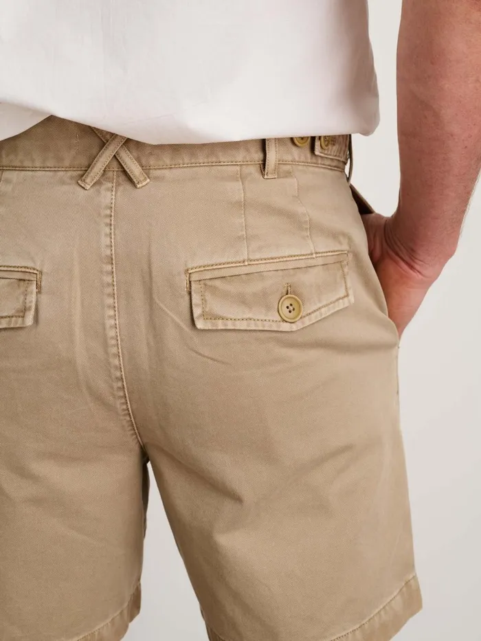 Alex Mill Shorts Men Flat Front Short In Vintage Washed Chino Faded Khaki