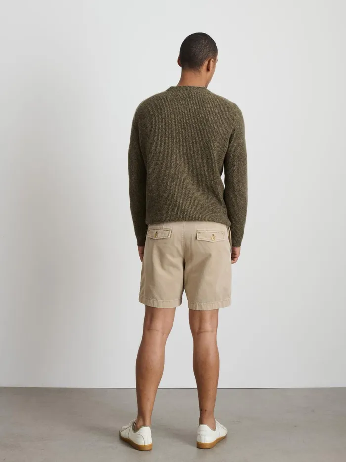 Alex Mill Shorts Men Flat Front Short In Vintage Washed Chino Faded Khaki