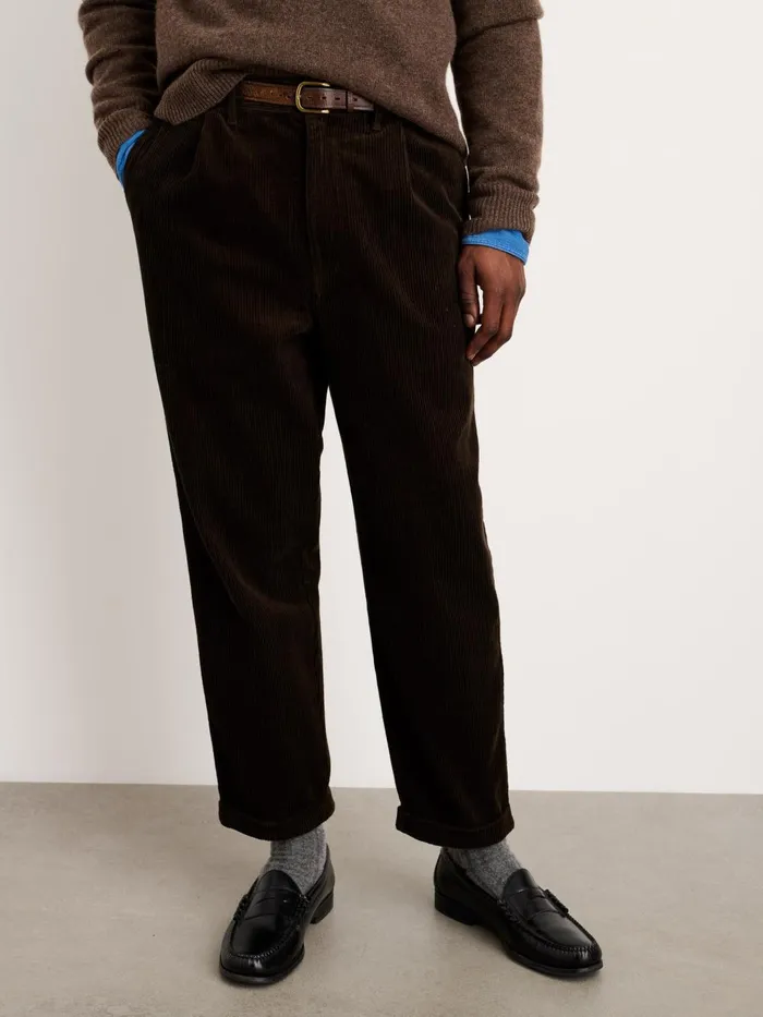 Alex Mill Suiting Blazers Men Standard Pleated Pant In Corduroy Chocolate
