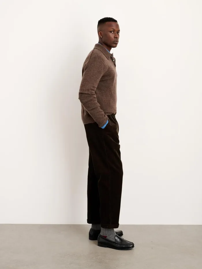 Alex Mill Suiting Blazers Men Standard Pleated Pant In Corduroy Chocolate