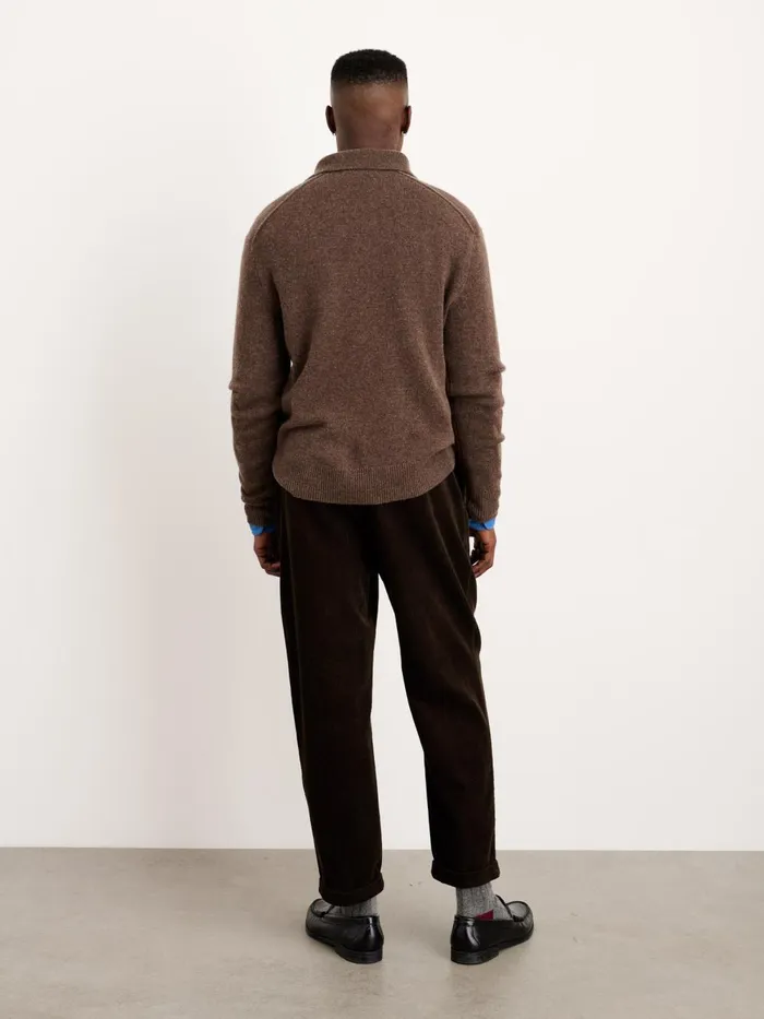 Alex Mill Suiting Blazers Men Standard Pleated Pant In Corduroy Chocolate