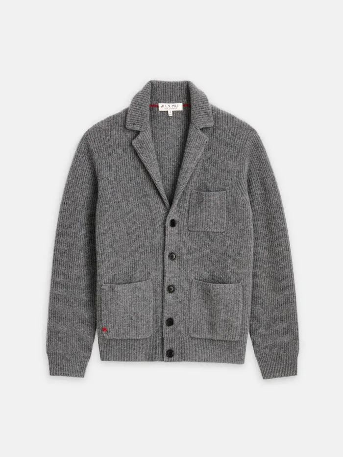 Alex Mill Sweaters Sweatshirts Men Mitchell Cardigan In Washed Cashmere Heather Pewter