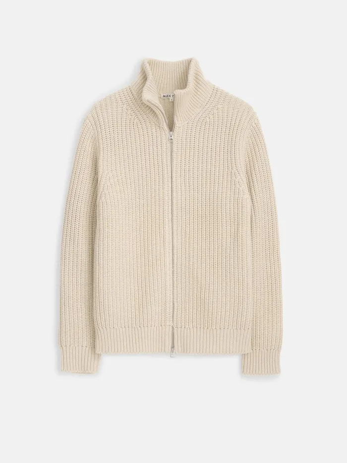 Alex Mill Sweaters Sweatshirts Men Wright Cardigan In Chunky Cotton Light Bone