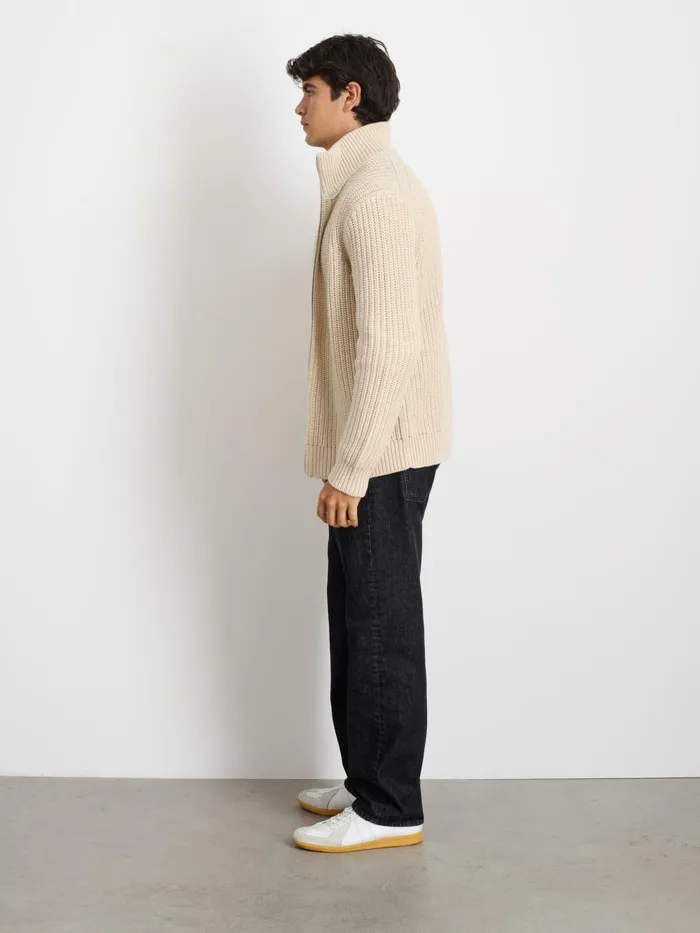 Alex Mill Sweaters Sweatshirts Men Wright Cardigan In Chunky Cotton Light Bone