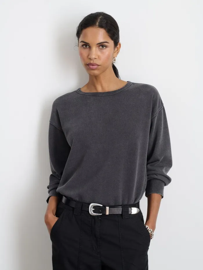 Alex Mill Sweaters Women Frankie Sweatshirt In Vintage Wash Washed Black Alex Mill Sweaters Women Frankie Sweatshirt In Vintage Wash Washed Black