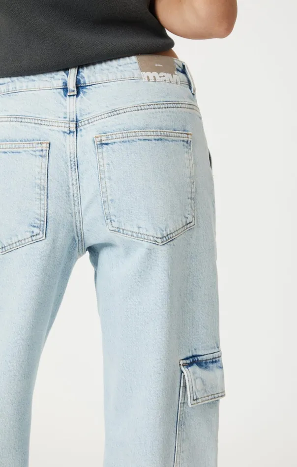 Alva Straight Cargo In Light Indigo Recycled Blue Women Mavi Jeans Denim Alva Straight Cargo In Light Indigo Recycled Blue Women Mavi Jeans Denim