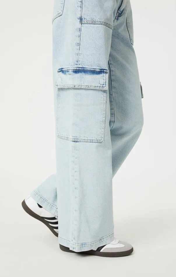 Alva Straight Cargo In Light Indigo Recycled Blue Women Mavi Jeans Denim Alva Straight Cargo In Light Indigo Recycled Blue Women Mavi Jeans Denim