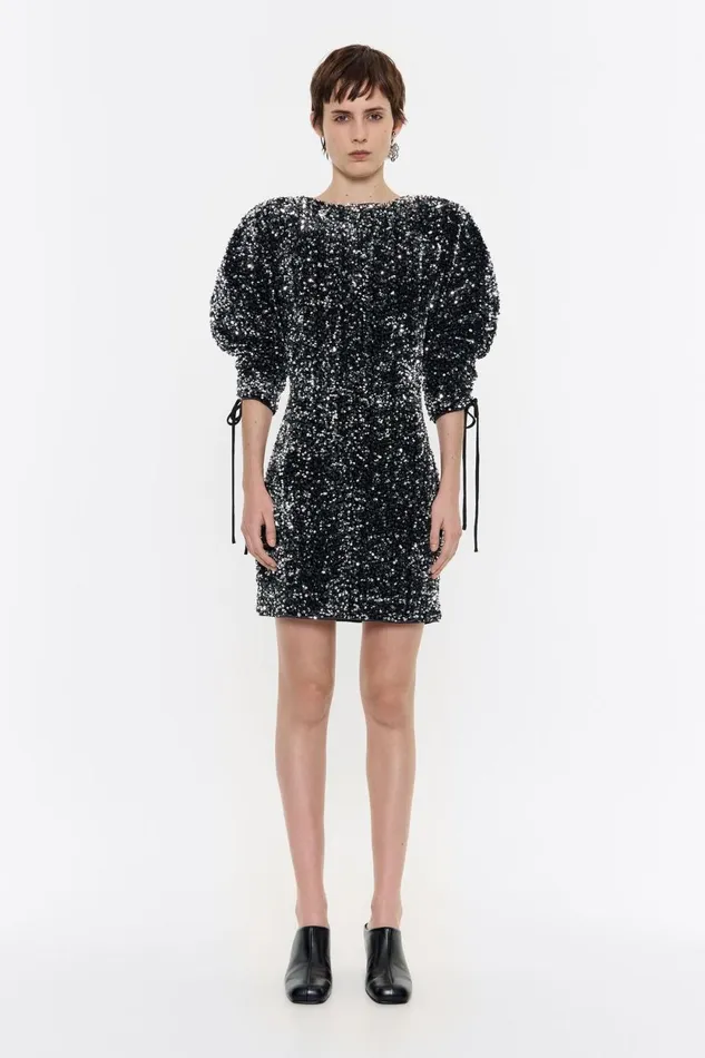 Anthracite Sequin Shoulder Pads Dress Anthracite Women Bimba Y Lola Party Anthracite Sequin Shoulder Pads Dress Anthracite Women Bimba Y Lola Party