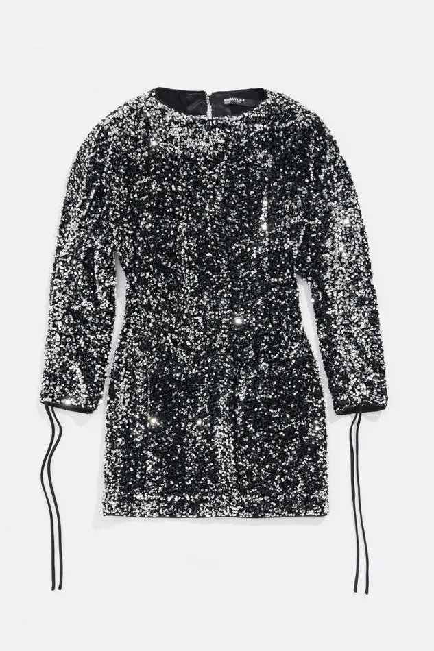 Anthracite Sequin Shoulder Pads Dress Anthracite Women Bimba Y Lola Party Anthracite Sequin Shoulder Pads Dress Anthracite Women Bimba Y Lola Party