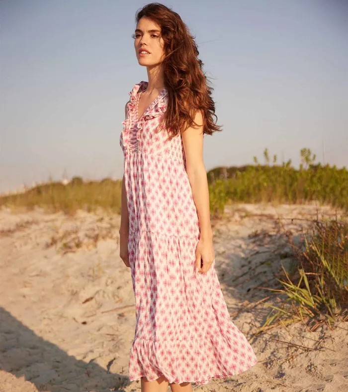 Aria Midi Dress 8211 Sunburst Cross Hatley