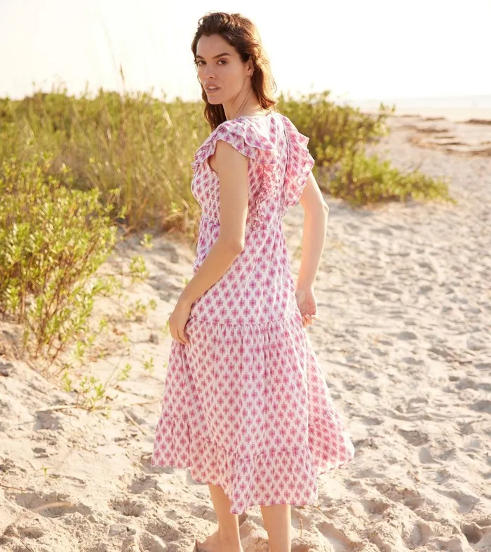 Aria Midi Dress 8211 Sunburst Cross Hatley