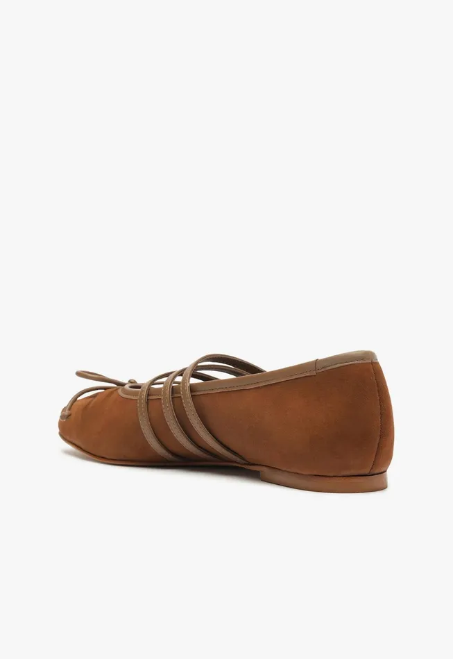 Arissa Strap Flat Dark Caramel Women Schutz Shoes Ballerinas