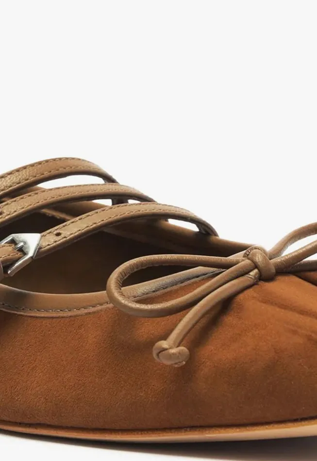 Arissa Strap Flat Dark Caramel Women Schutz Shoes Ballerinas