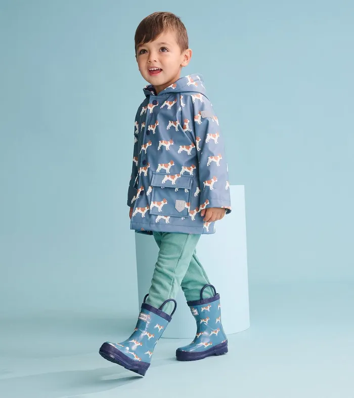Baby and Toddler Boys French Bulldogs ButtonUp Rain Jacket Hatley