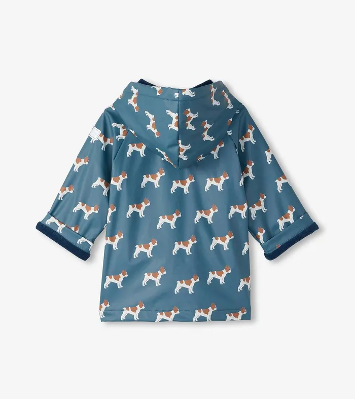 Baby and Toddler Boys French Bulldogs ButtonUp Rain Jacket Hatley