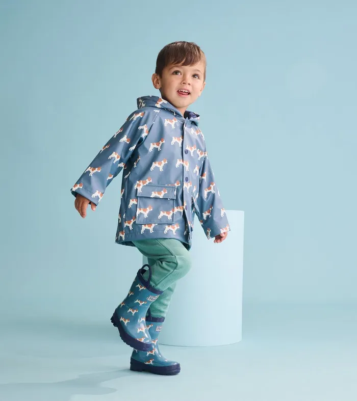 Baby and Toddler Boys French Bulldogs ButtonUp Rain Jacket Hatley