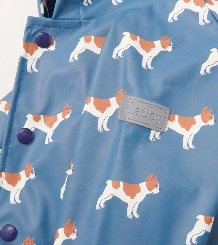 Baby and Toddler Boys French Bulldogs ButtonUp Rain Jacket Hatley