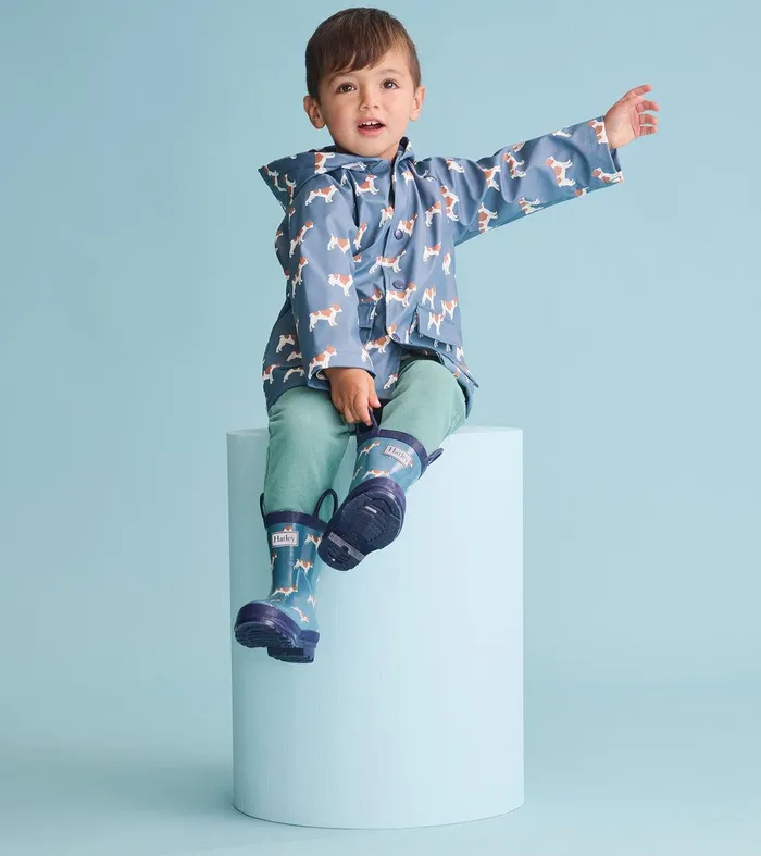Baby and Toddler Boys French Bulldogs ButtonUp Rain Jacket Hatley