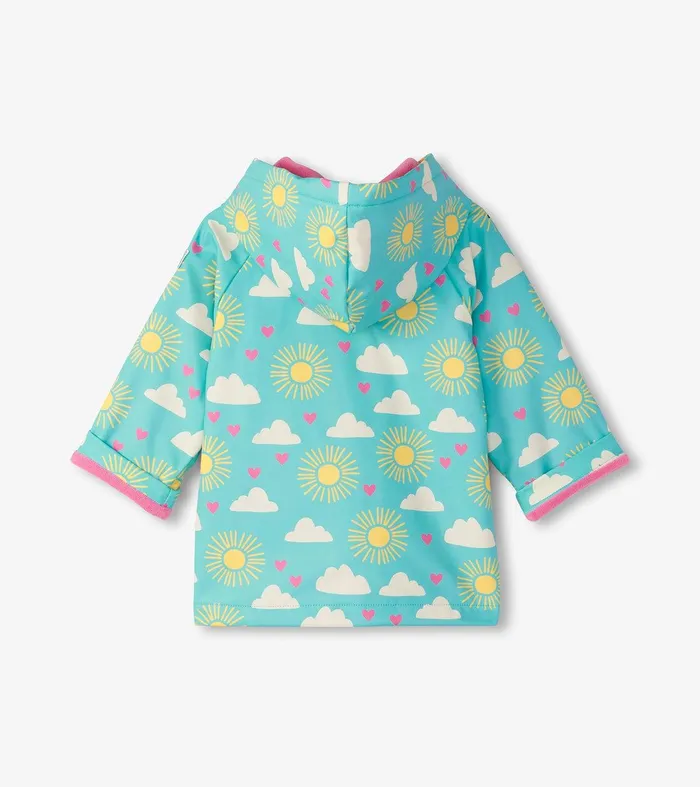 Baby and Toddler Girls Happy Skies ButtonUp Rain Jacket Hatley