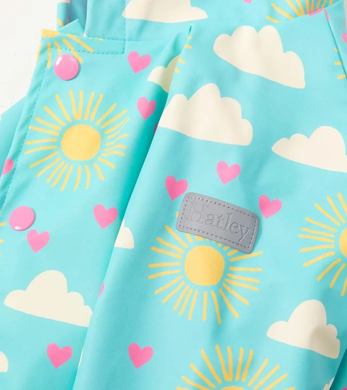 Baby and Toddler Girls Happy Skies ButtonUp Rain Jacket Hatley
