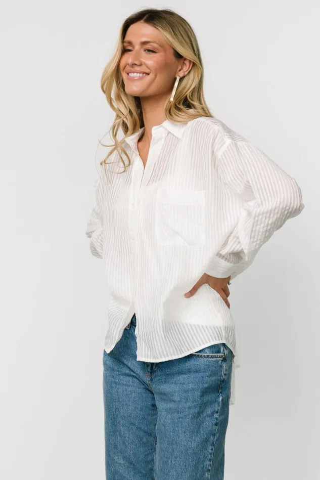 Baltic Born Blouses Shirts Women Sheldon Striped Oversized Top White